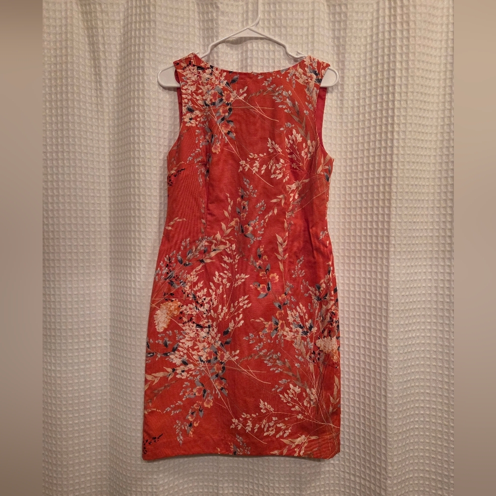 Talbots Coral Floral Shift Dress